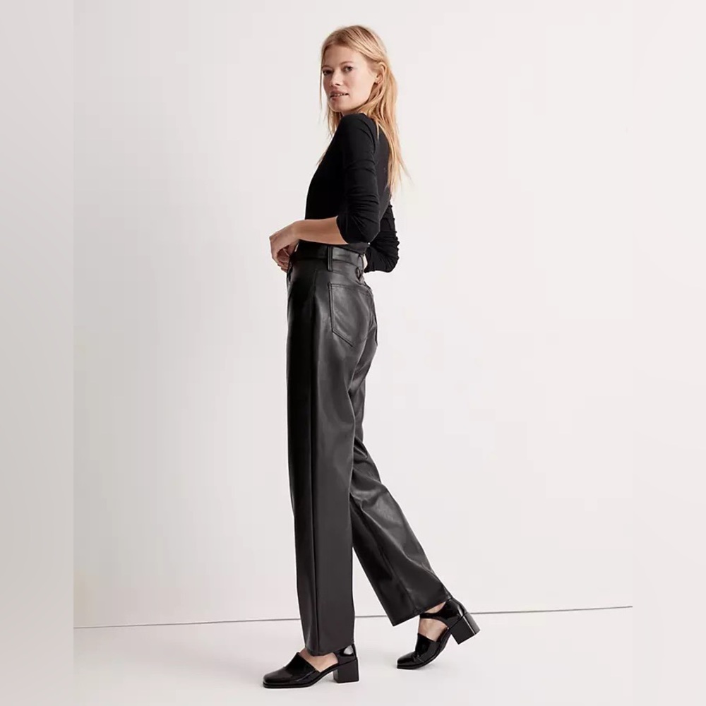 Madewell The Perfect Vintage Wide-Leg Pant: Faux Leather Edition - Picture 2 of 5
